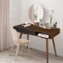 US GARVEE Mid Century Modern Desk with Drawers Simple Home Office Desk Writing Desk Walnut
