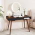 US GARVEE Mid Century Modern Desk with Drawers Simple Home Office Desk Writing Desk Walnut