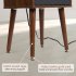 US GARVEE Mid Century Modern Nightstand Side Table with Charging Station Drawer Walnut