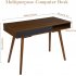 US GARVEE Mid Century Modern Desk with Drawers Simple Home Office Desk Writing Desk Walnut
