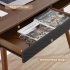 US GARVEE Mid Century Modern Desk with Drawers Simple Home Office Desk Writing Desk Walnut