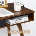 US GARVEE Mid Century Modern Desk with Drawers Simple Home Office Desk Writing Desk Walnut
