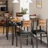 US GARVEE Modern 5 Piece Dining Table Set for 4 6   Upholstered Seats   Sturdy MDF   Metal   Space Saving Design   Ideal for Home   Office