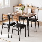 US GARVEE Modern 5-Piece Dining Table Set for 4-6 | Upholstered Seats | Sturdy MDF & Metal | Space-Saving Design | Ideal for Home & Office