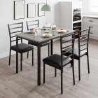 US GARVEE Modern 5-Piece Dining Table Set for 4 - Upholstered Seats, Metal Frames, MDF Top, Space-Saving Design, Ideal for Kitchen & Home Office
