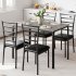 US GARVEE Modern 5 Piece Dining Table Set for 4   Upholstered Seats  Metal Frames  MDF Top  Space Saving Design  Ideal for Kitchen   Home Office