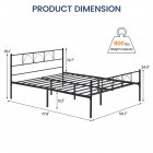 US GARVEE Modern Stylish Iron Bed Frame with Headboard & Footboard, Firm Support, Metal Platform, No Box Spring Needed, Black, Full