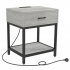 US GARVEE Nightstand with Charging Station  Modern End Table with Drawer  Bedside Table for Bedroom Living Room  Grey 