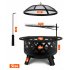 US GARVEE Outdoor 2 in 1 Fire Pit 30 Inch Wood Burning FirePit with Grill Spark Screen