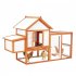 US GARVEE Outdoor Chicken Coop Wooden Hen House with Run  Poultry Cage w Ramps  Nesting Box  4 Access Areas  Wire Fence  Removable Bottom for Easy Cleaning