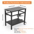 US GARVEE Outdoor Grill Cart Pizza Oven Stand BBQ Prep Table with Wheels   Hooks