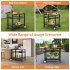 US GARVEE Outdoor Grill Cart Pizza Oven Stand BBQ Prep Table with Wheels   Hooks