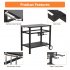 US GARVEE Outdoor Grill Cart Pizza Oven Stand BBQ Prep Table with Wheels   Hooks