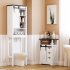 US GARVEE Over The Toilet Storage Cabinet with Adjustable Shelf and Door  Bathroom Space Saver Organizer Above Toilet with Open Shelf  Taller Wooden Free Standi