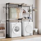 US GARVEE Over Washer and Dryer Shelves, 5-Tier Laundry Room Shelves Heavy Duty Washer Dryer Shelf Freestanding Space Saver and Organization Shelves for Home, Laundry Room,Gray+Black