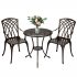 US GARVEE Patio Bistro Set with Umbrella Hole  3 Piece Cast Aluminum Bistro Table and Chairs Set  Patio Table and Chairs  Bistro Set for Patio Backyard  Garden 