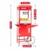 US GARVEE Popcorn Machine Cart Commercial Popcorn Machine with 8Oz Kettle Red