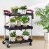 US GARVEE Portable Folding Service Cart 3 Tier Folding Utility Cart 56 Lbs Load Capacity per Shelf