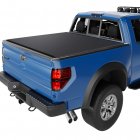 US GARVEE Quad 4-Fold Soft Folding Truck Bed 6.5ft Tonneau Cover Compatible for 2015-2023 Ford F150 Black