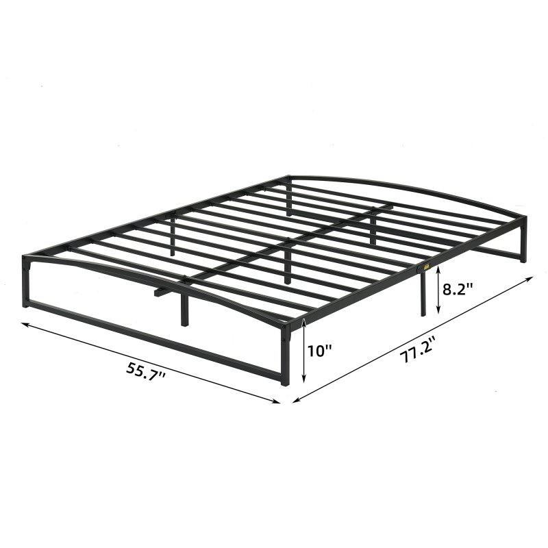 US GARVEE Queen Size 6 Inch Metal Platform Bed Frame with Unique Arch Design, Low Profile, Sturdy Steel Slats, Noise-Free, Easy Assembly, Black