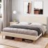 US GARVEE Queen Size Bed Frame  Velvet Upholstered Platform Bed Frame  Wood Slat Support Bed Frame with Adjustable Height Headboard  No Box Spring Needed  Easy 