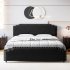 US GARVEE Queen Size Bed Frame  Velvet Upholstered Platform Bed Frame and Headboard with Rivet Decor  Strong Wood Slat Support  No Box Spring Needed  Easy Assem