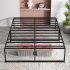 US GARVEE Queen Size Metal Bed Frame 14 Inch Platform 3 in 1 Steel Support Heavy Duty No Box Spring Needed Easy Assemble Black