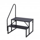 US GARVEE RV 2 Steps with Handrail, Hot Tub Steps Metal, Portable Stairs Steps for RV, Mobile Home Stairs, Ground-Pool for Indoor & Outdoor