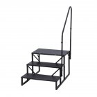 US GARVEE RV 3 Steps with Handrail, Hot Tub Steps Metal, Portable Stairs Steps for RV, Mobile Home Stairs, Ground-Pool for Indoor & Outdoor
