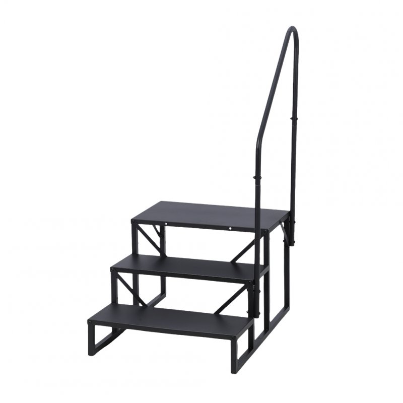 US GARVEE RV 3 Steps with Handrail, Hot Tub Steps Metal, Portable Stairs Steps for RV, Mobile Home Stairs, Ground-Pool for Indoor & Outdoor