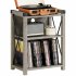 US GARVEE Record Player Stand with Storage  Farmhouse Wooden Turntable Stand with X Metal Frame  3 Tier Rustic Record Player Side Table for Living Room  Bedroom