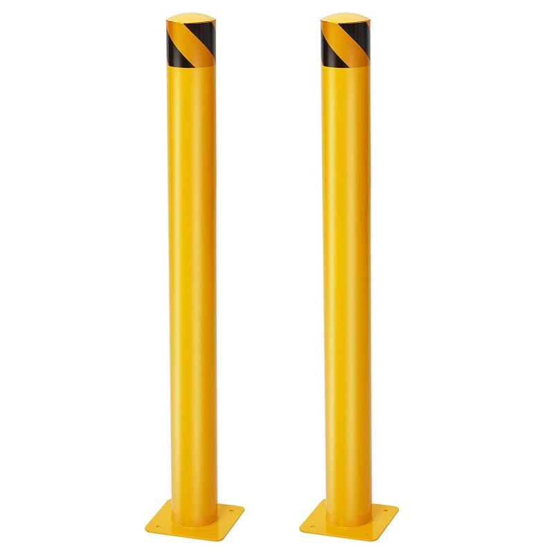 US GARVEE Safety Bollard 2 Packs Bollard Post 4.5 Inch Diameter Safety Steel Bollard Post Yellow