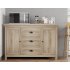 US GARVEE Senfot Buffet Sideboards Kitchen Storage Cabinet with 3 Drawers and 2 Doors Sideboard Oak