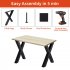 US GARVEE Set of 2 Metal Table Legs Dining Table Legs Heavy Duty X Frame for Desk Dining Table