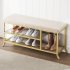 US GARVEE Shoe Rack Bench  2 Tier Metal Storage Bench  Adjustable Shelf Entryway Bench  Metal Shoe Rack Organizer with Cushion  Shoe Storage Bench Living Room f