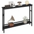 US GARVEE Slim Console Table 5 9  Narrow Sofa Table  2 Tier Skinny Console Table with Adjustable Shelf  Slim Behind Couch Table for Living Room  Entryway  Hallw