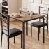US GARVEE Small Square Dining Table Set for 2   Space Saving Wood Dinette with Upholstered Seats  MDF Top  Metal Frame  Ideal for Kitchen  Dining Room  Home Off