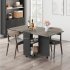 US GARVEE Space Saving Folding Dining Table with 2 Tier Storage Extendable Drop Leaf Farmhouse Wood Kitchen Dining Room Tables Set for 4  Collapsible Expandable