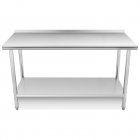 US GARVEE Stainless Steel Table, 60 x 24 inches Kitchen Prep Work Tables with Backsplash, NSF Commercial Worktable with Adjustable Under Shelf for Restaurant Home and Hotel