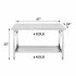 US GARVEE Stainless Steel Prep Table 48 x 24 Inch NSF Commercial Heavy Duty Stainless Steel Work Folding Table