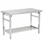 US GARVEE Stainless Steel Prep Table 48 x 24 Inch NSF Commercial Heavy Duty Stainless Steel Work Folding Table