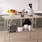 US GARVEE Stainless Steel Folding Table with Undershelf Commercial Kitchen Prep Table for Home Restaurant Hotel