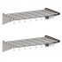 US GARVEE Stainless Steel Wall Shelf Metal Storage Rack with Backplash Hooks