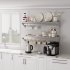 US GARVEE Stainless Steel Wall Shelf Metal Storage Rack with Backplash Hooks