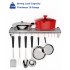 US GARVEE Stainless Steel Wall Shelf Metal Storage Rack with Backplash Hooks