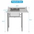 US GARVEE Stainless Steel Sink Commercial Restaurant Sinks Anti leakage Kitchen Sink   1 Compartment