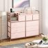 US GARVEE TV Stand with Charging Station  Bedroom Dresser for Living Room TV Stand with 9 Drawers  Pink