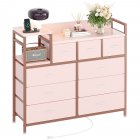 US GARVEE TV Stand with Charging Station, Bedroom Dresser for Living Room TV Stand with 9 Drawers, Pink