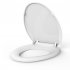 US GARVEE Toilet Seat  Elongated Toilet Seat with Slow Soft Close  Durable Toilet Seat Elongated  Never Loosens  Easy Clean and Install  White Toilet Seat Fit f