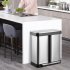 US GARVEE Trash Can 2x30L Garbage Can Stainless Steel Pedal Recycle Bin with Lid and Inner Buckets